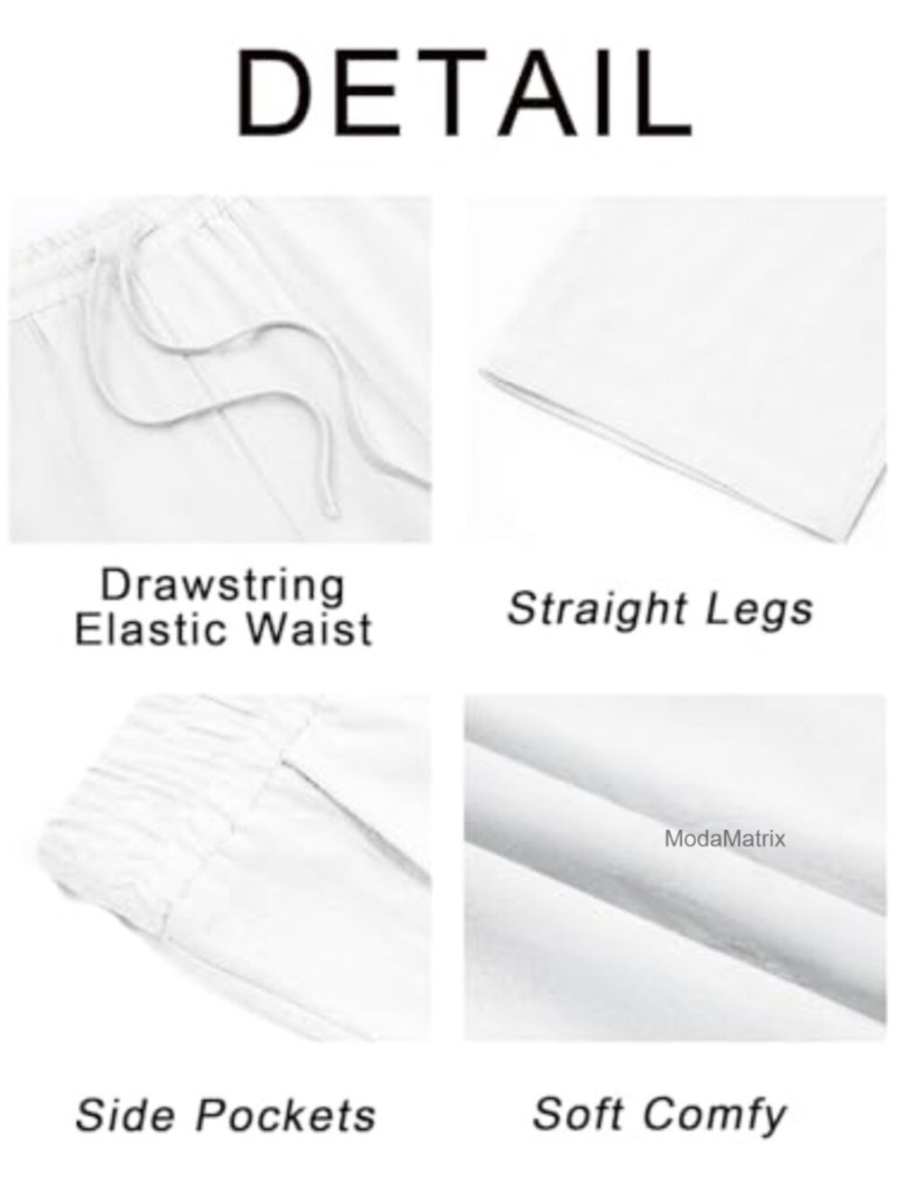 Mens Linen Drawstring Elastic Waist Straight Leg Casual Pants Summer Beach Yoga - Picture 6 of 7